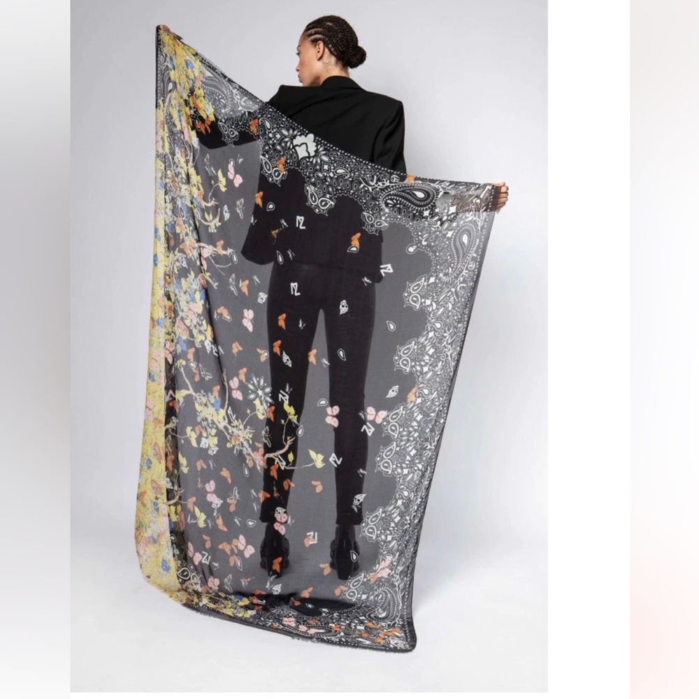 Zadig Voltaire Fray Blossom scarf